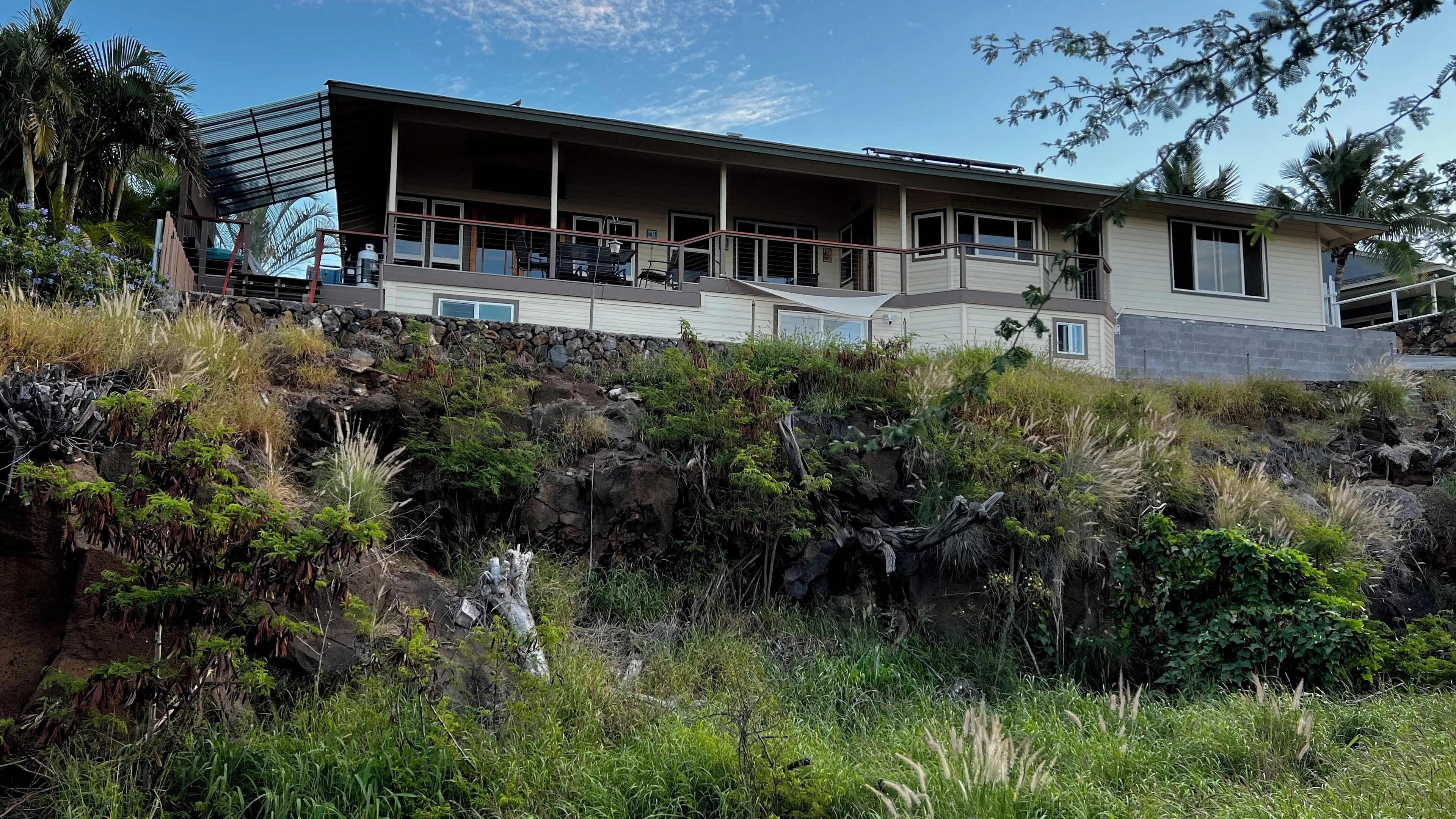 The home perched above the hillside in Waikoloa Village