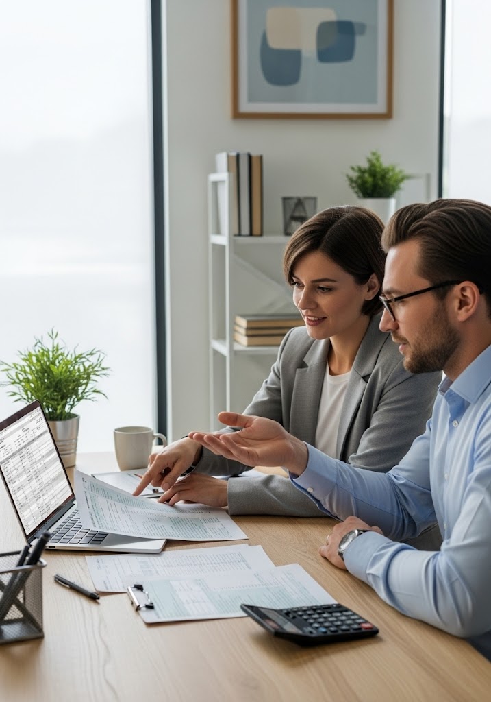 people using accounting software module