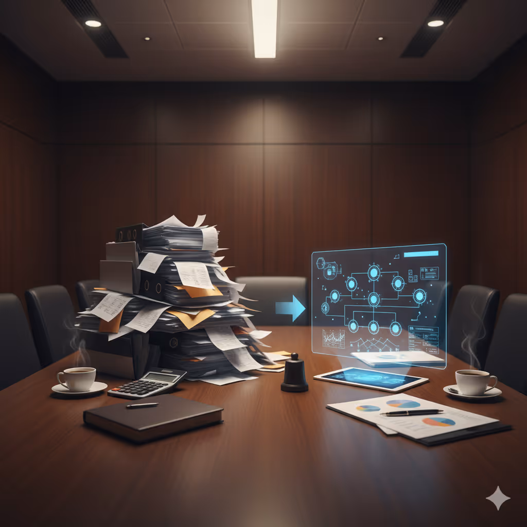 image of financial reports being reviewed