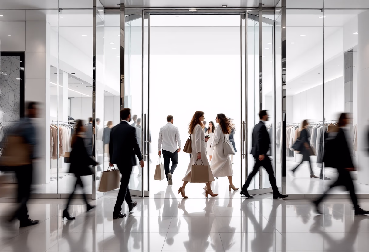 image of bustling department store entryway