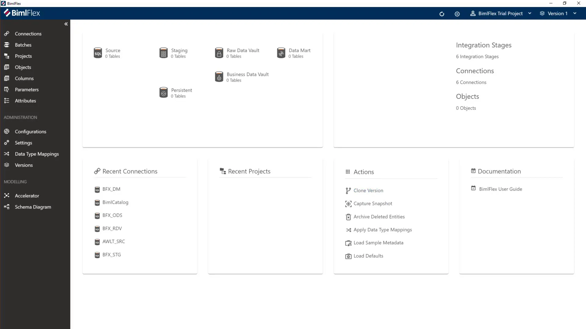 BimlFlex app initial screen for database connection setup