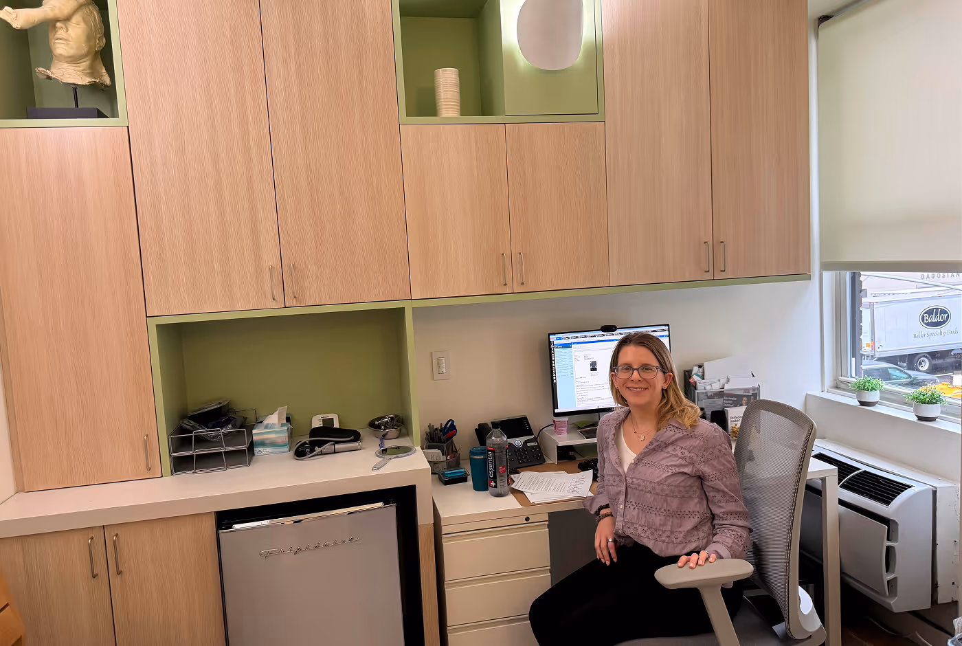 Bright medical office at New York Headache Center in Manhattan.