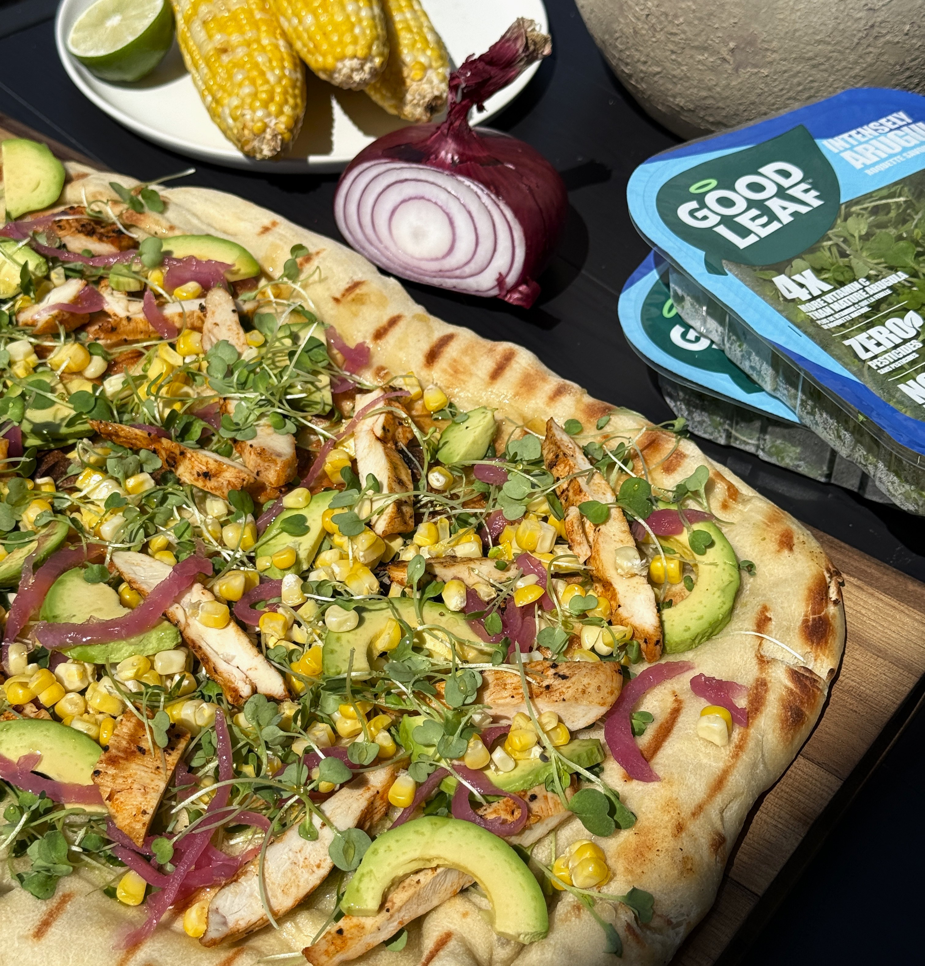Hot Honey Grilled Chicken and Avocado Flatbread