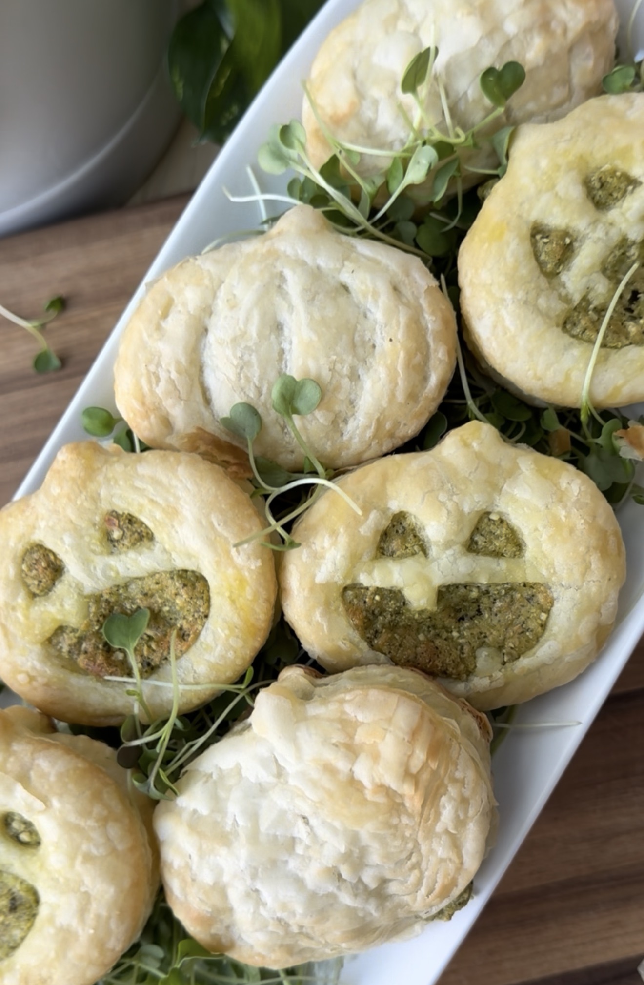 Crispy Micro Arugula Pesto Pumpkins