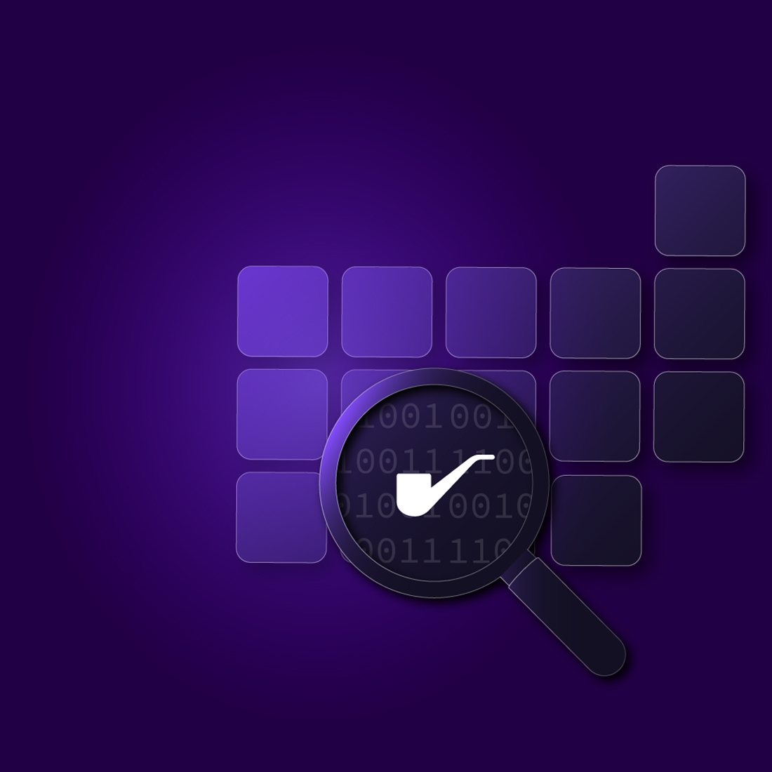 Magnifying glass icon representing scoping a codebase for a collaborative security audit 