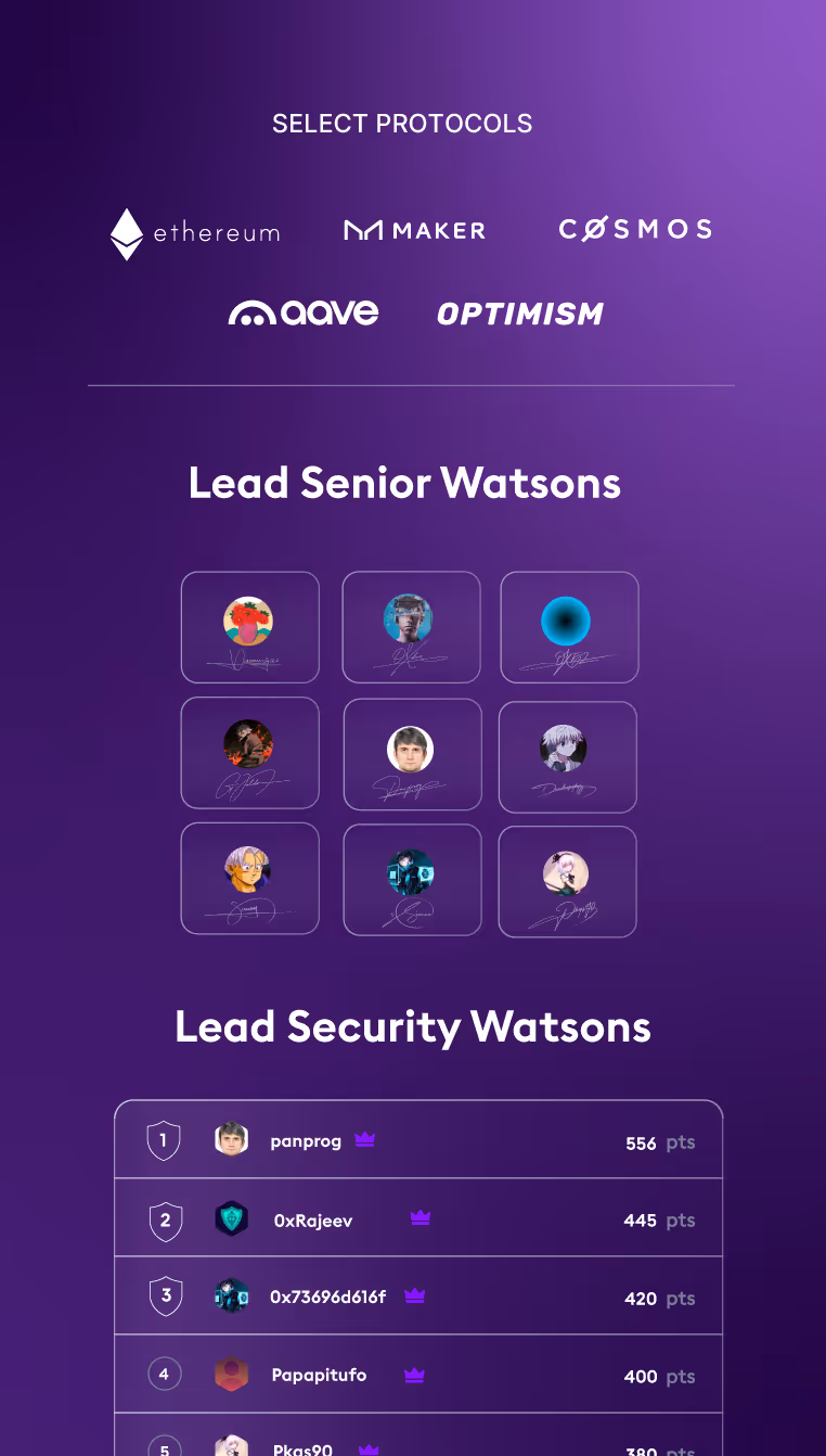 Sherlock's best smart contract researcher leaderboard and top Blackthorn security partners