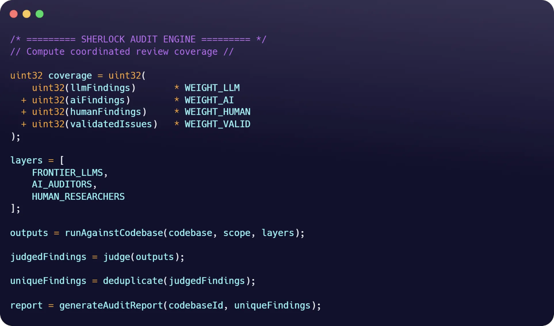 Sherlock Audit Engine code editor