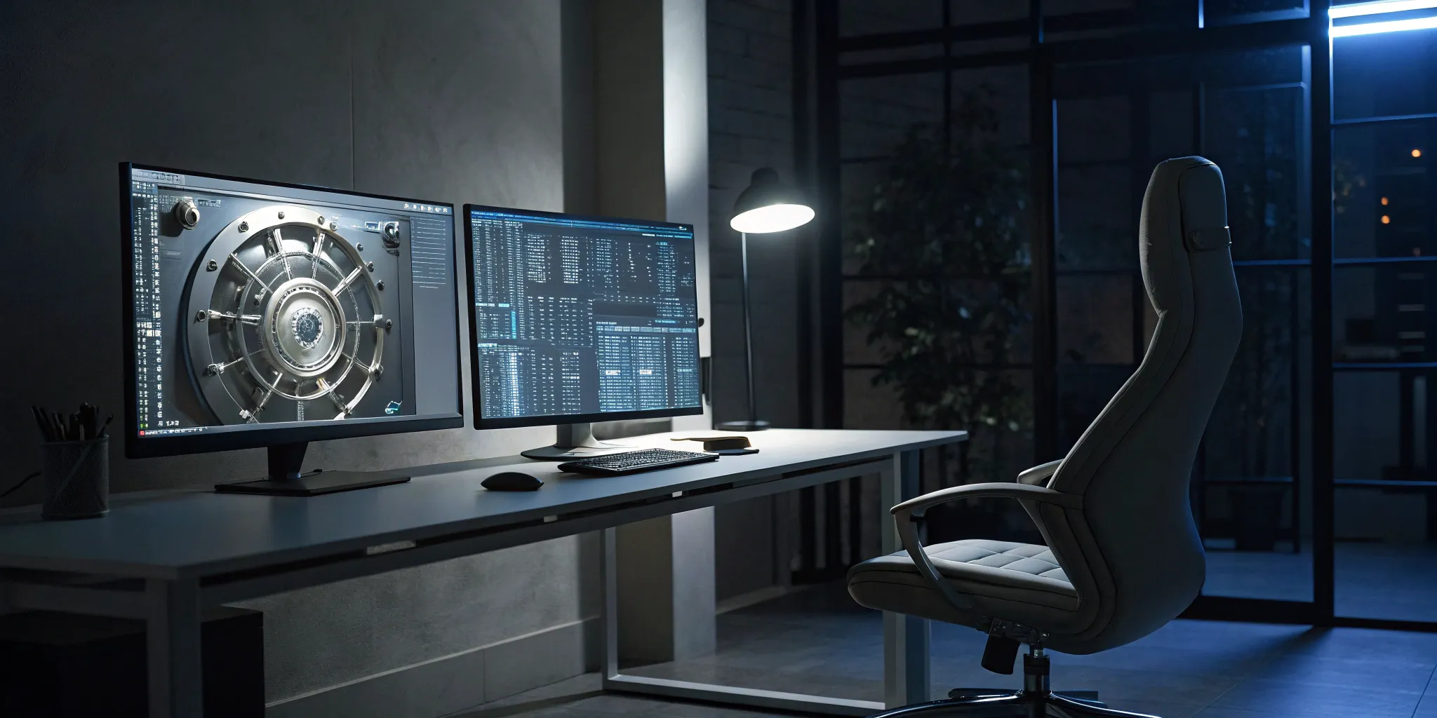 Solidity code review on dual monitors.