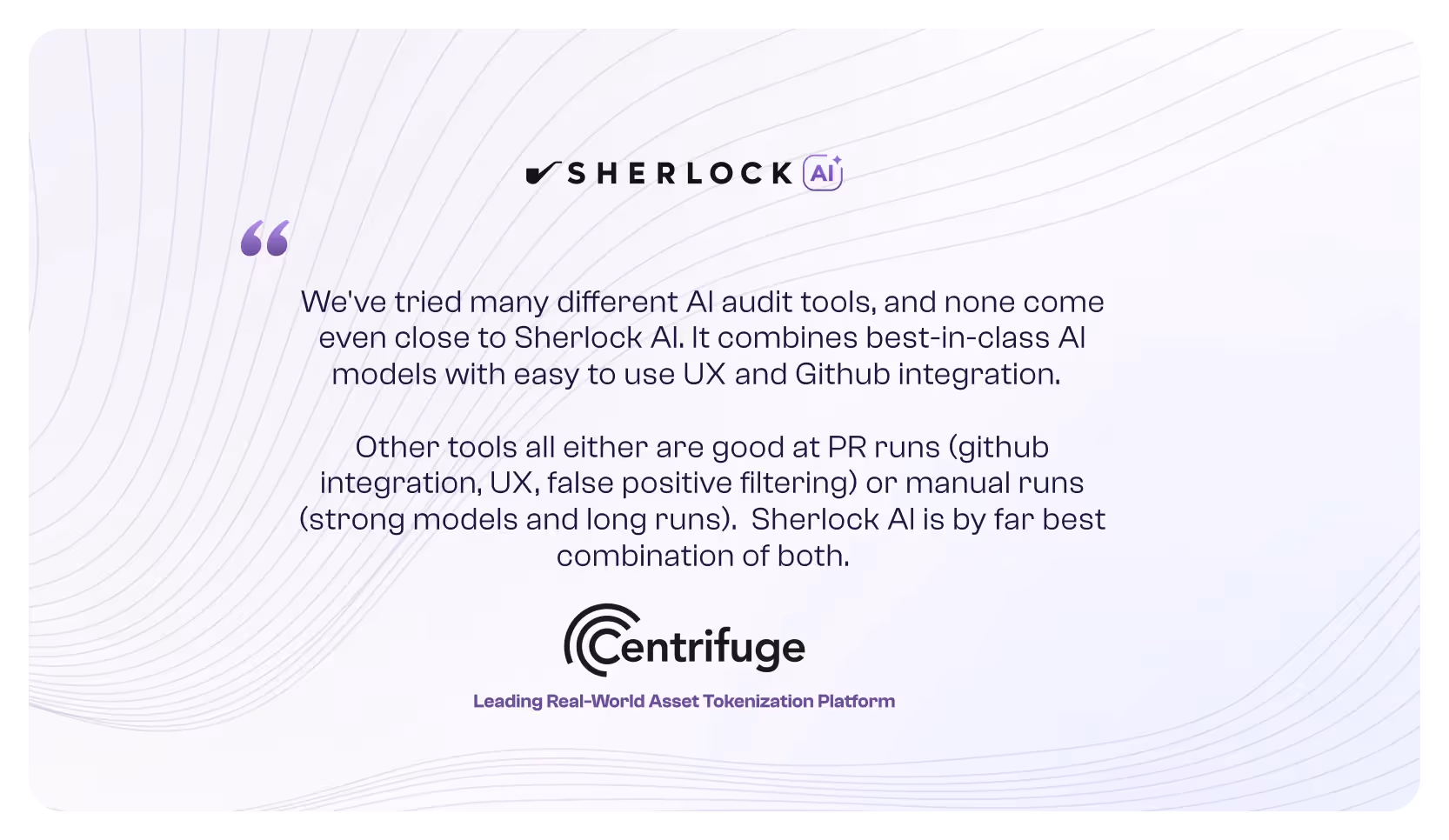 Sherlock AI Testimony from Centrifuge Protocol