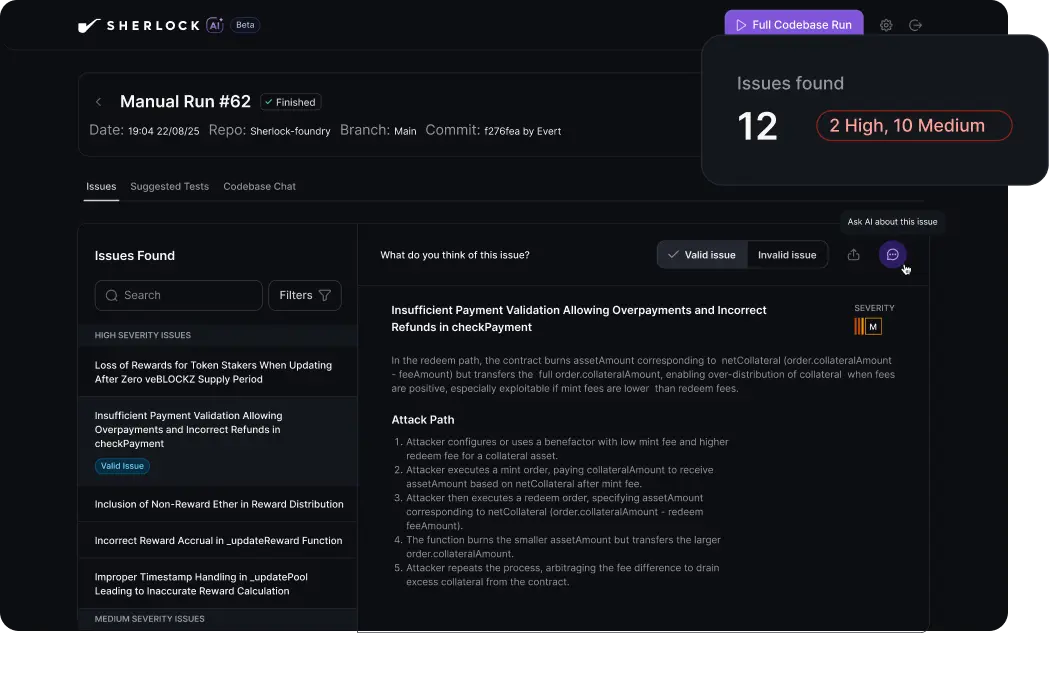 Sherlock AI Audit Report Analysis Dashboard