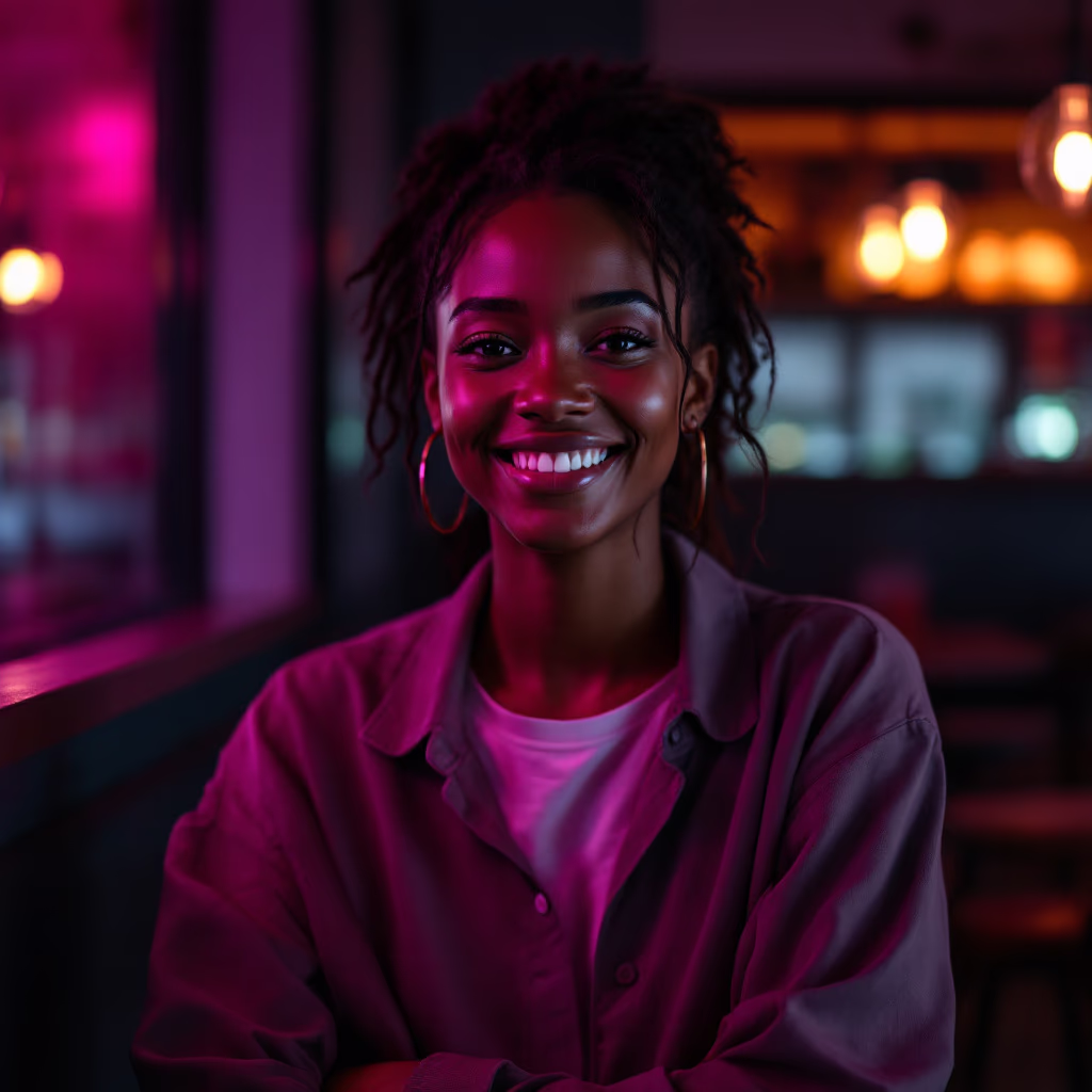 [headshot] image of customer (for a coffee shop & cafe)