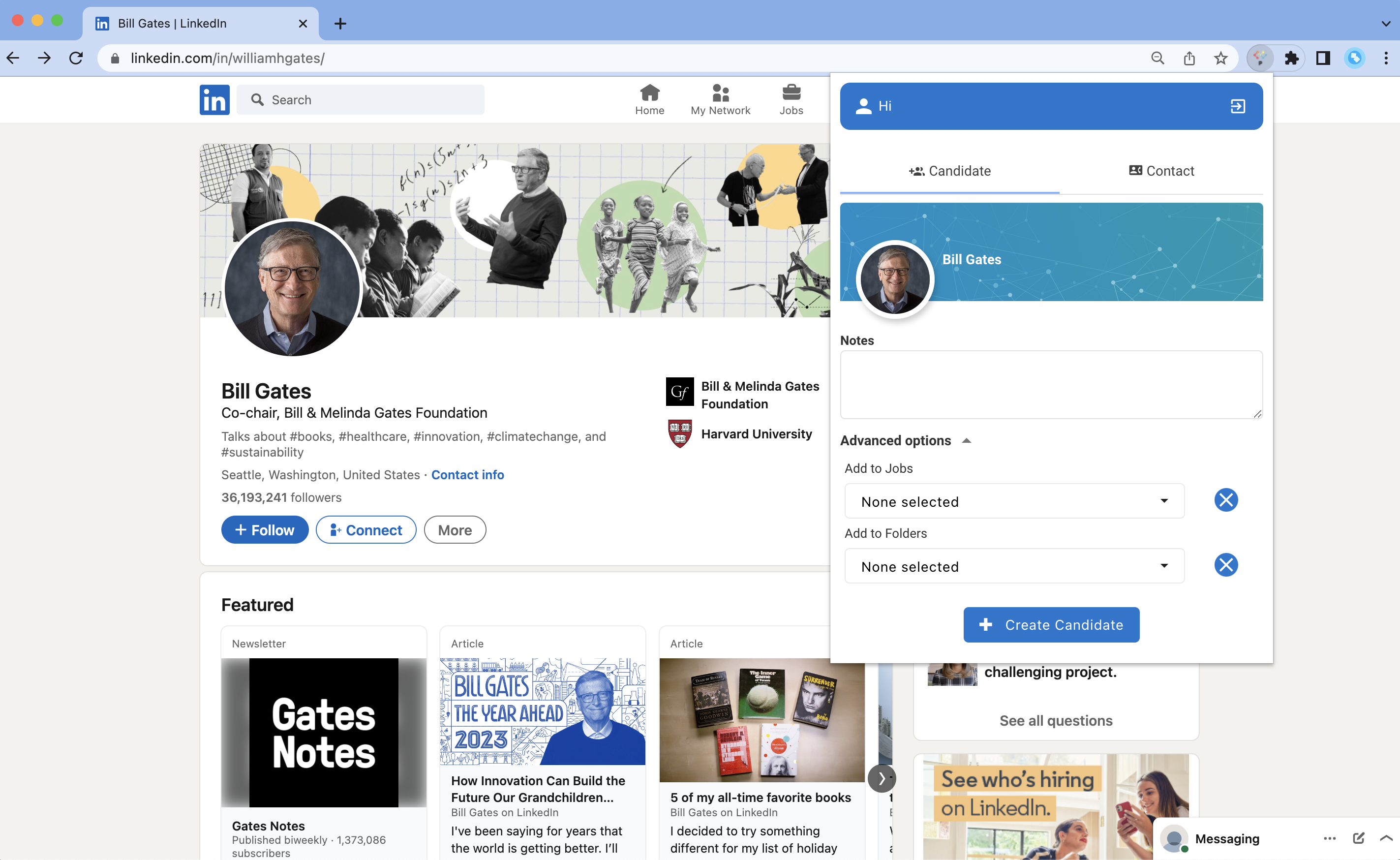 candidate sourcing tool for LinkedIn for easy profile imports