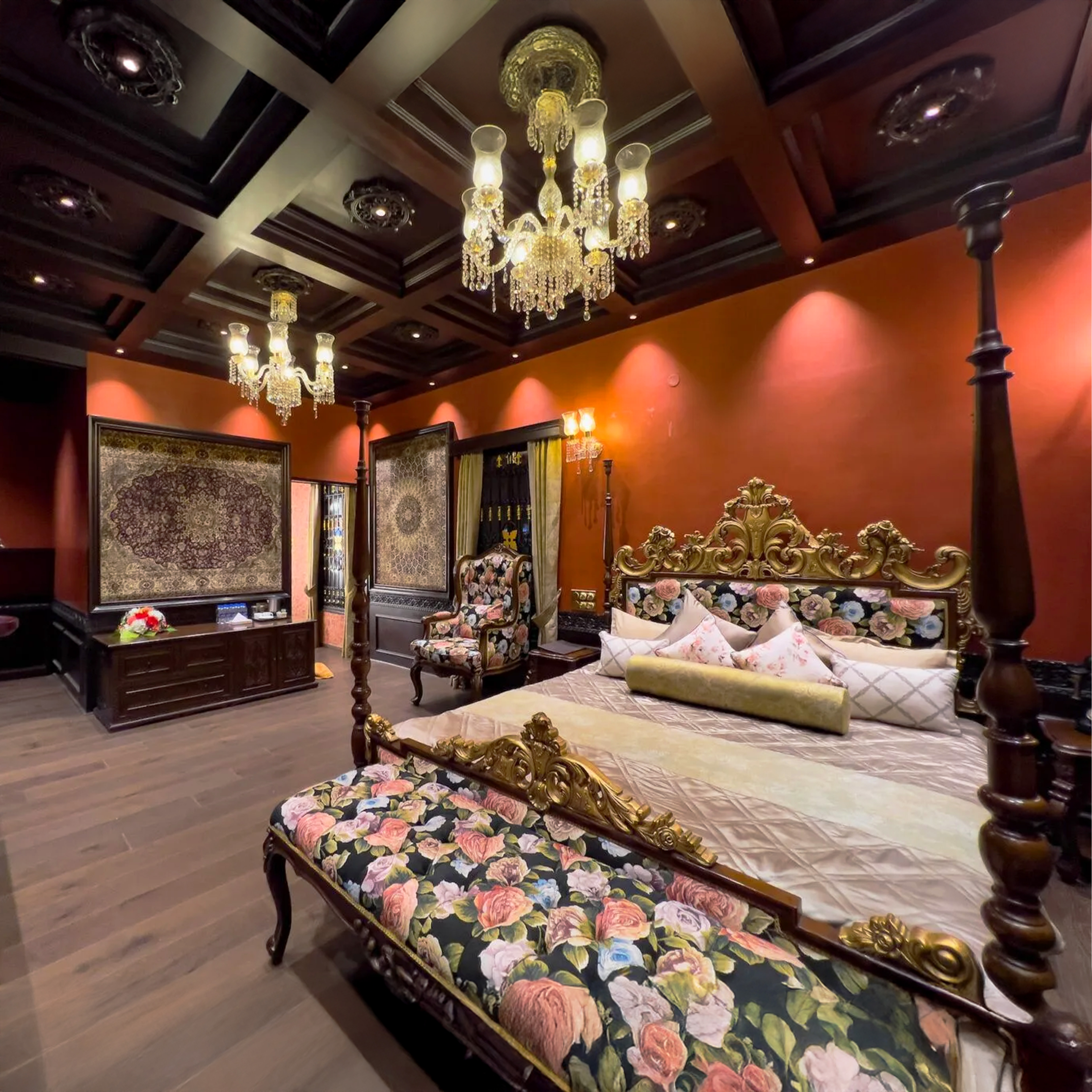 Royal wedding venue at Shrivaaru Palace, Chennai.