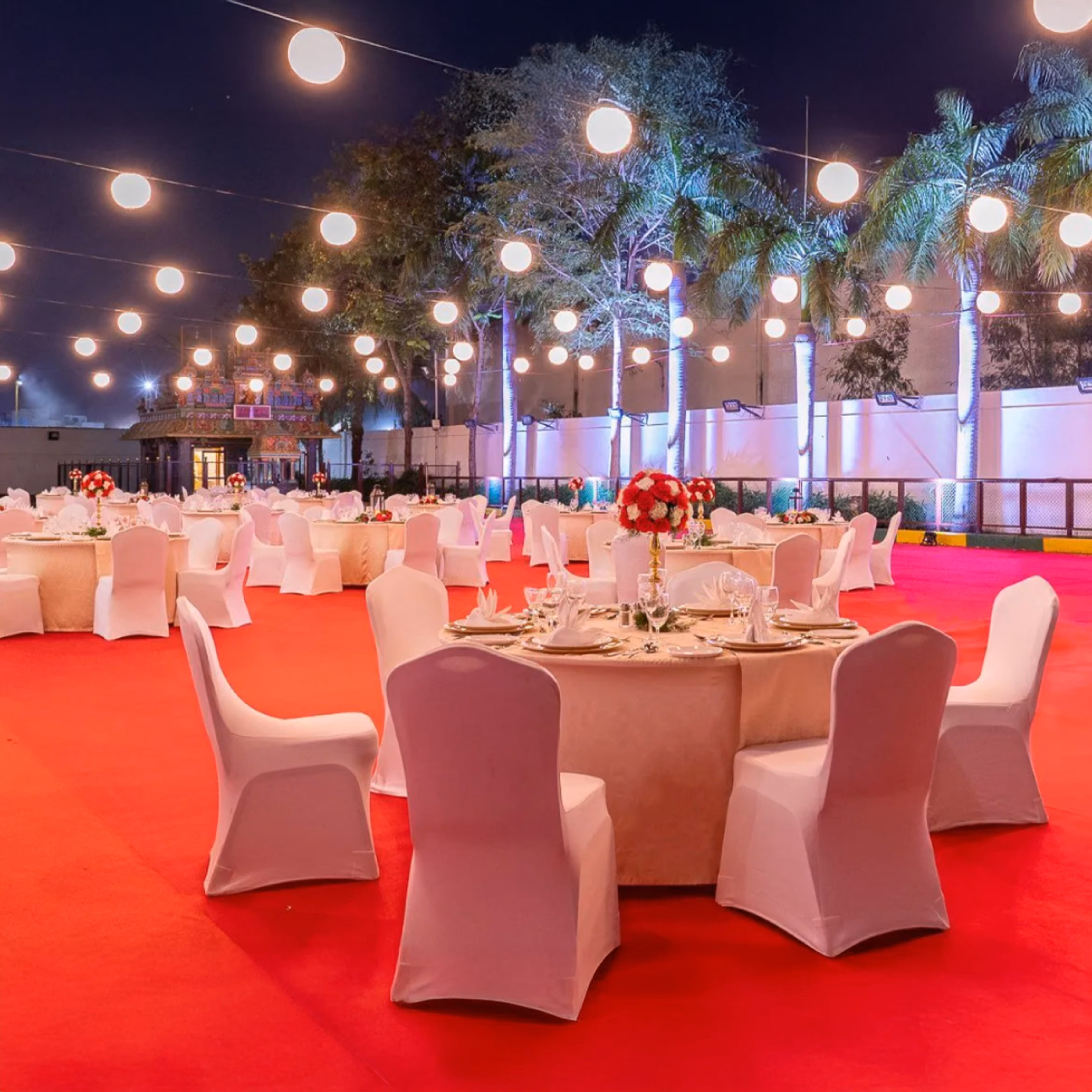 Royal wedding venue at Shrivaaru Palace, Chennai.