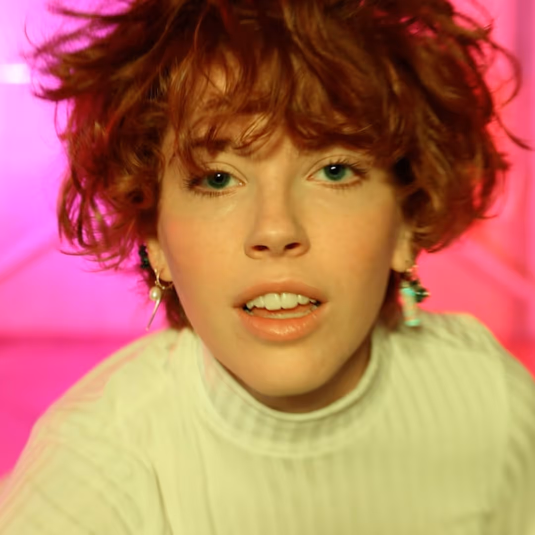 Portrait of a woman with a colourful background