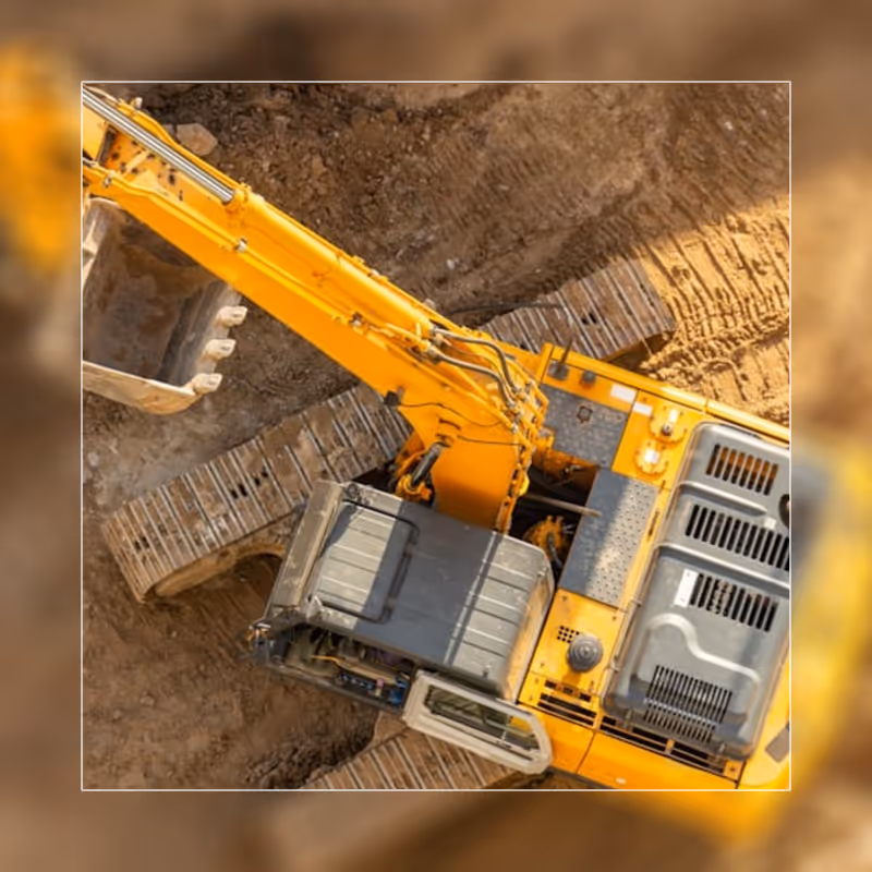 Close up photo of an excavator