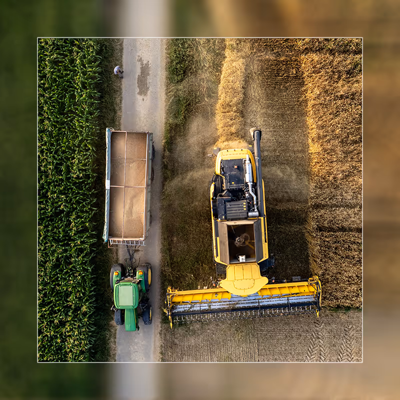 Agricultural machinery operating in the field