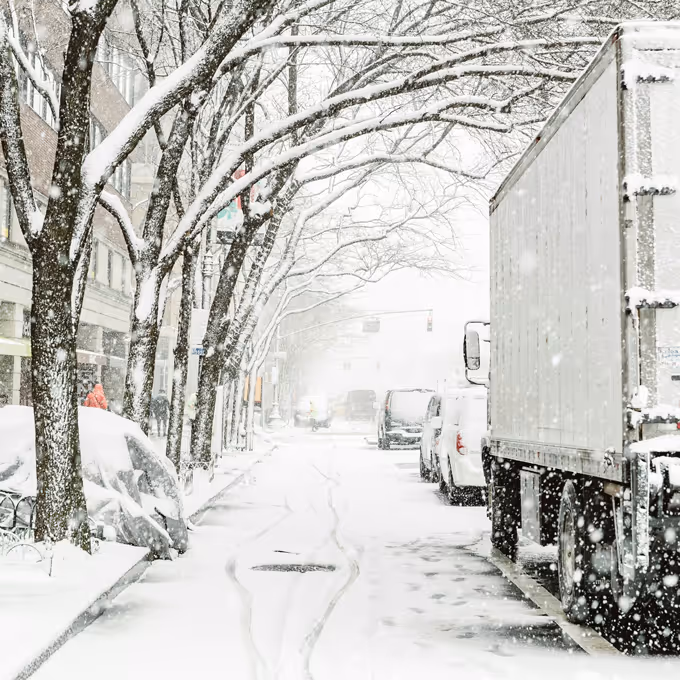 Street covered in snow