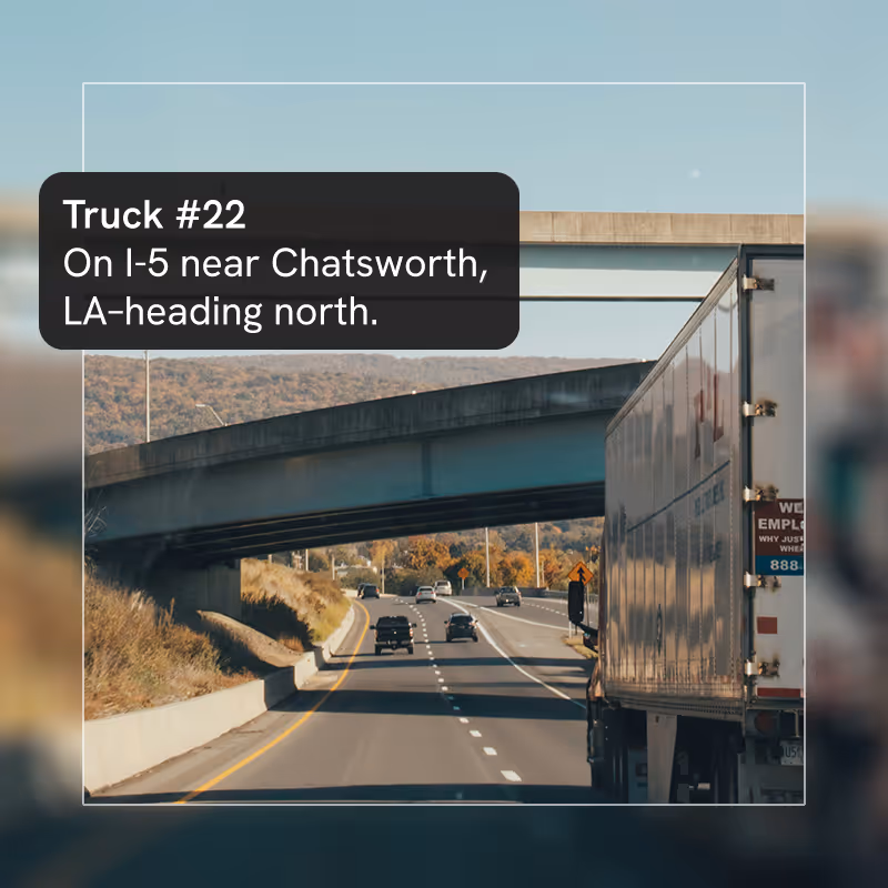 Truck driving down the freeway