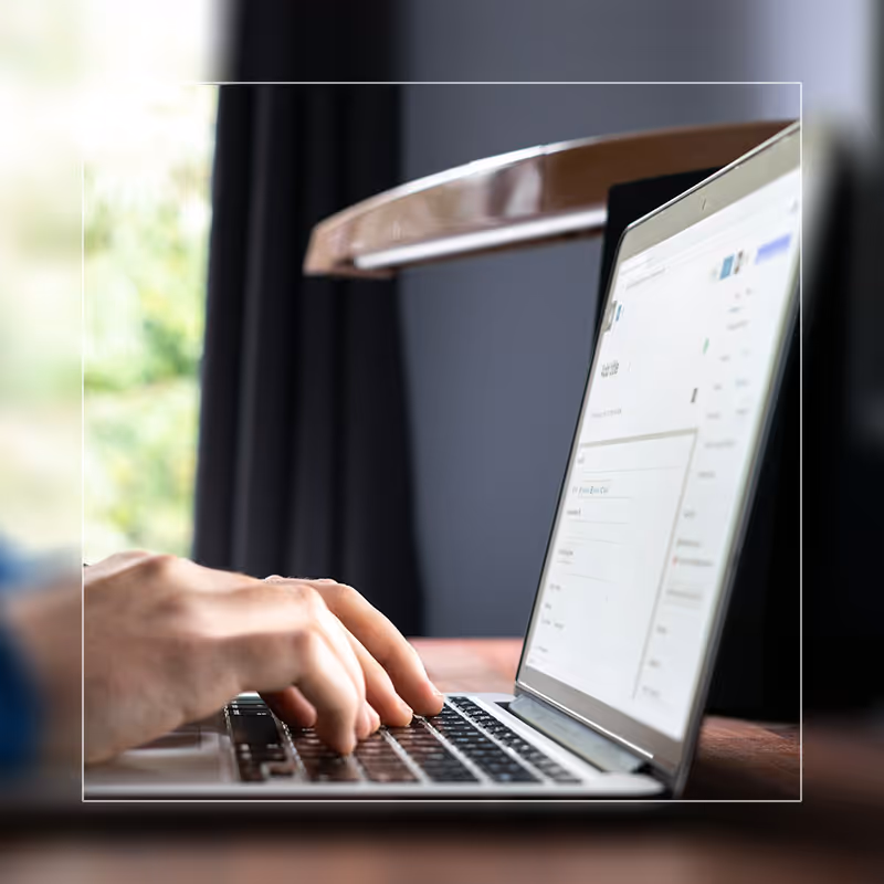 Manual entry of data on laptop