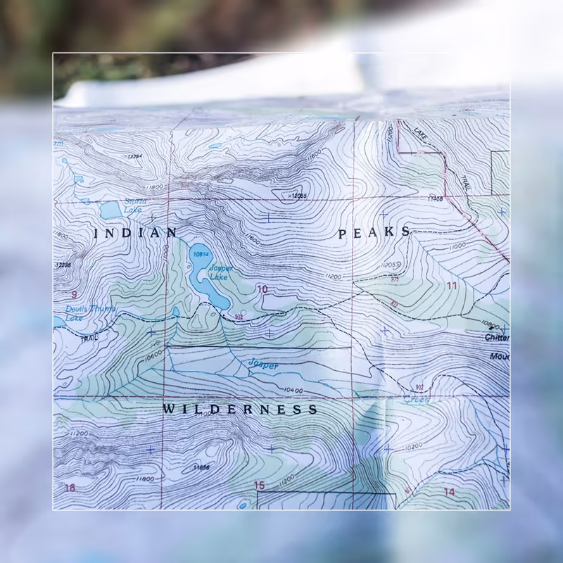 Topographical paper map