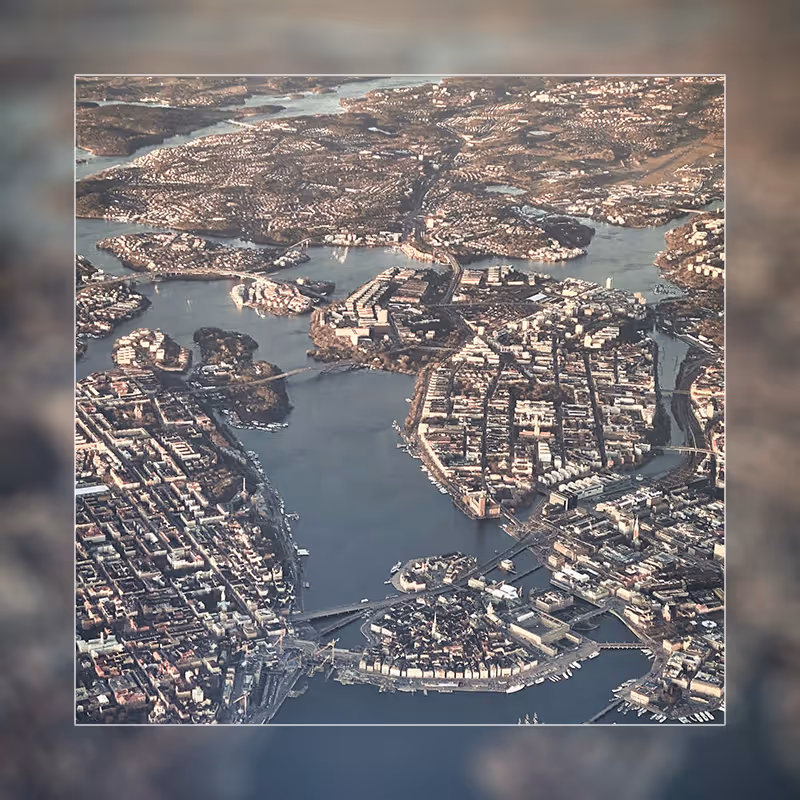 Areal view of urban district