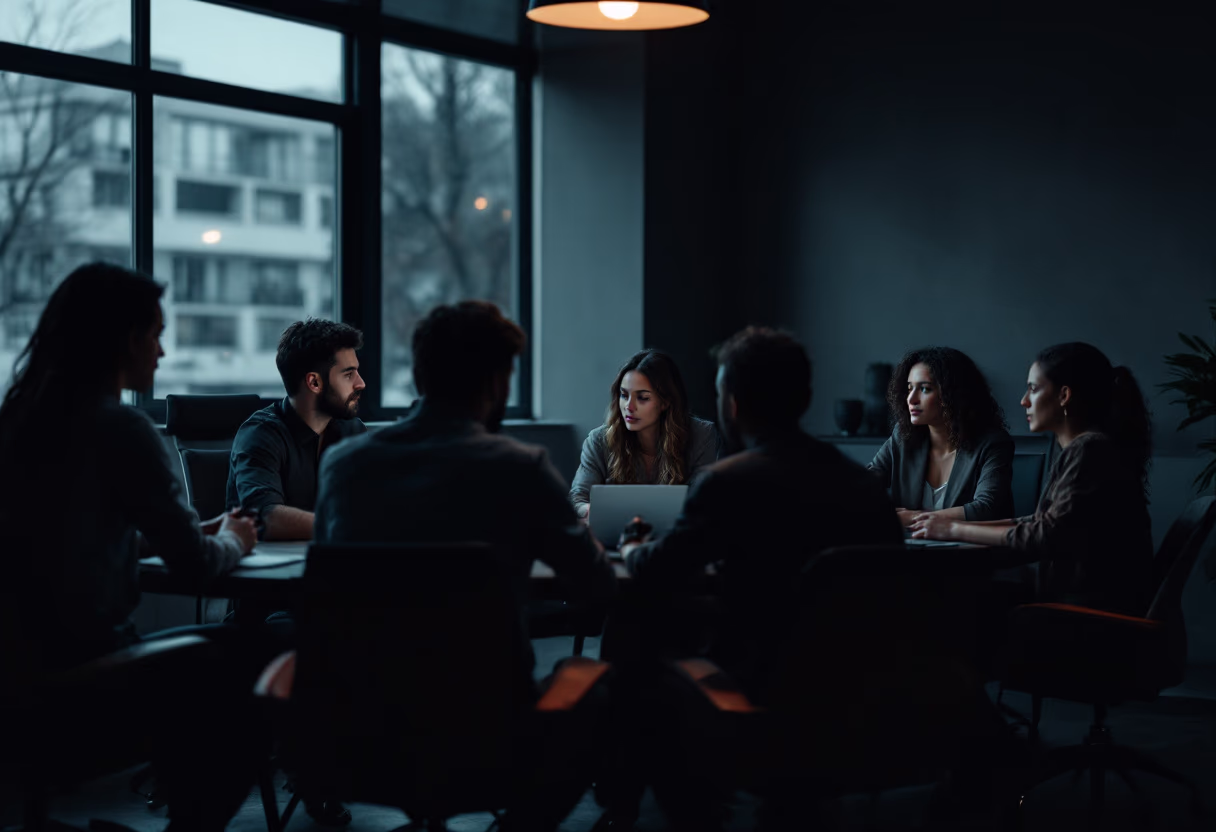 image of team discussion (for a hr tech)