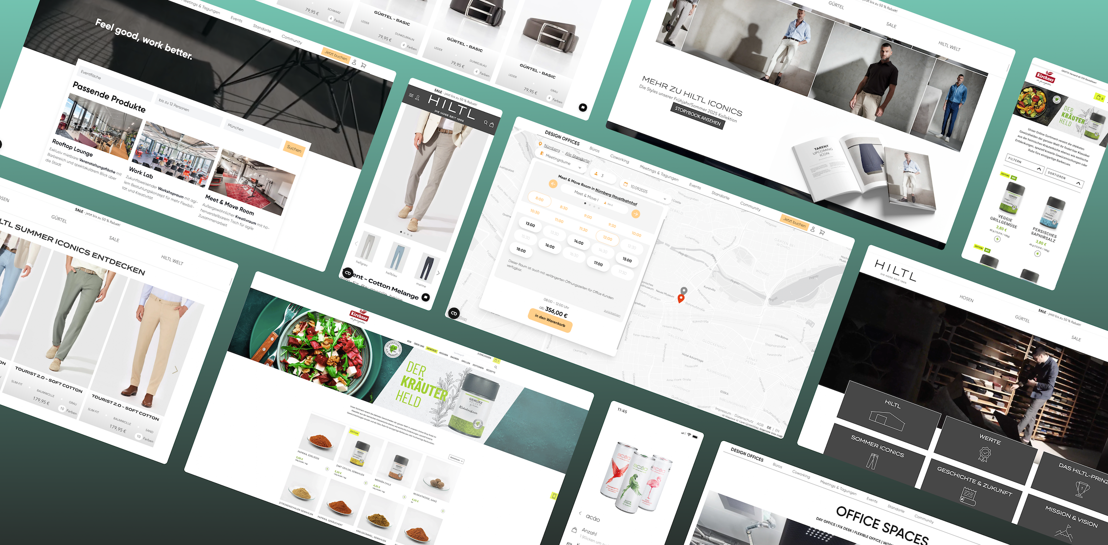 Projektübersicht mit individuellen Shoplösungen – von Produktkonfiguratoren über Shopify-Stores bis zu spezialisierten Plattformen. Vielfältige Anwendungen, technisch präzise umgesetzt.