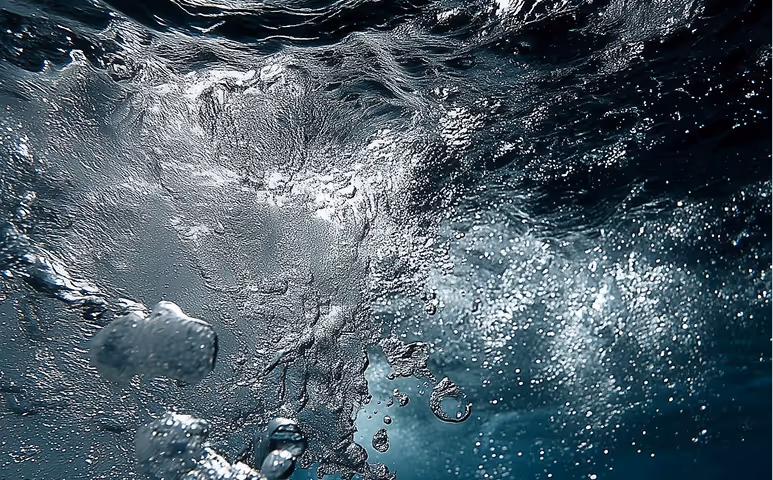 A close up of a water bubble.