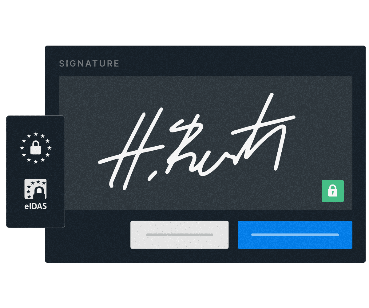 Digital signature field with eIDAS and GDPR compliance