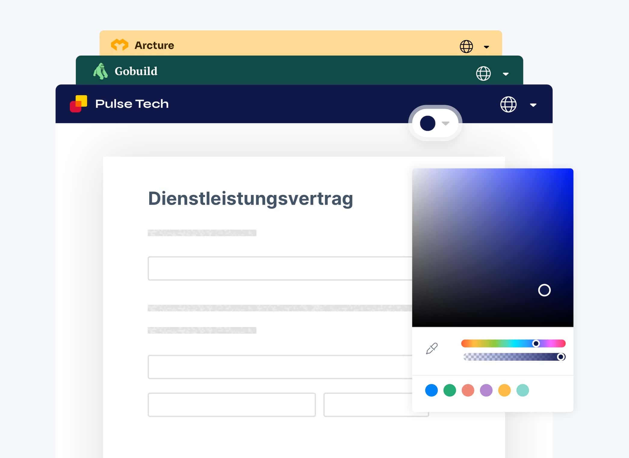 Paperless Dokumente mit unterschiedlichen Branding Optionen.