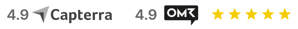 capterra und omr Logo und Bewertung