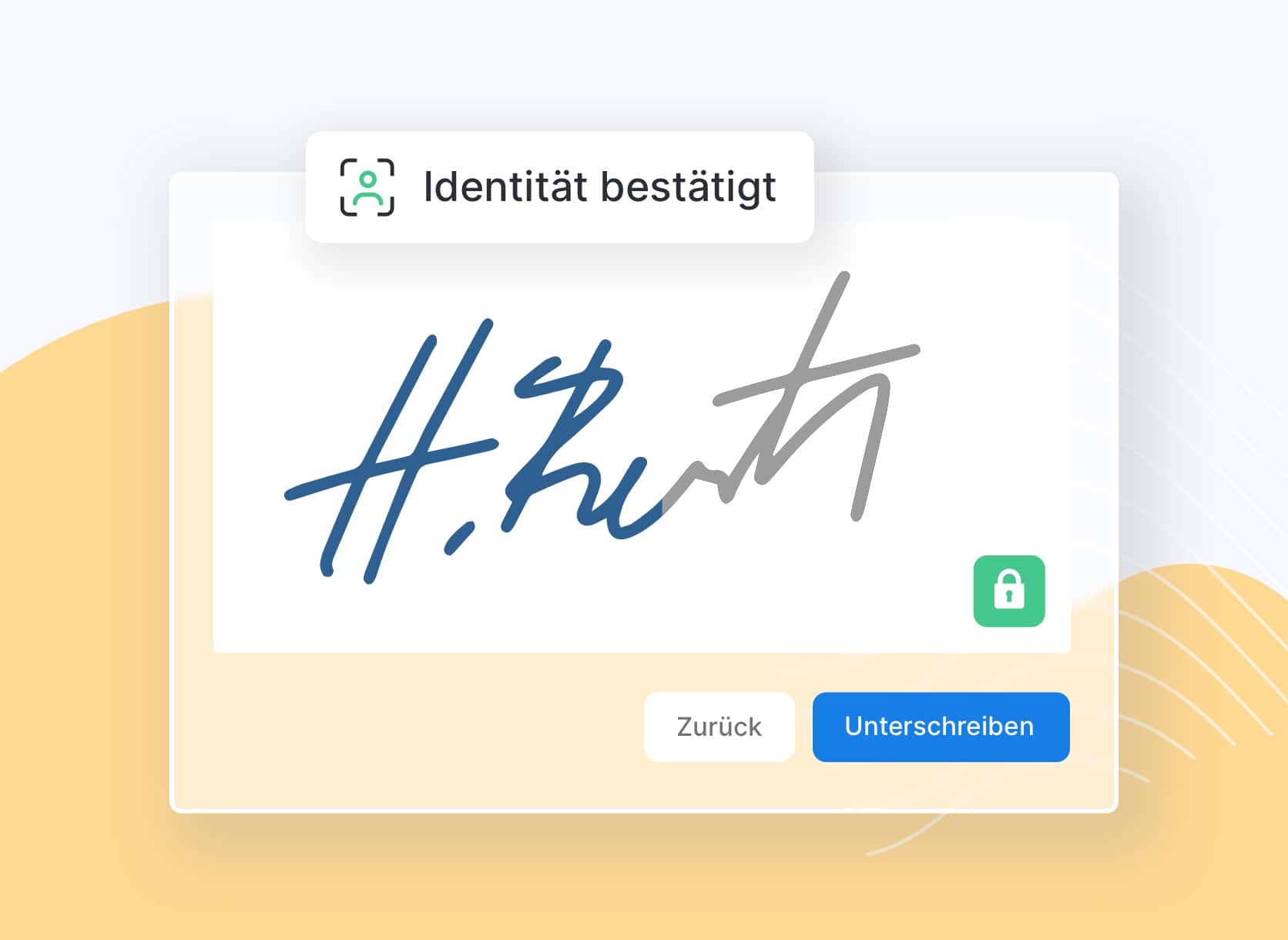 Digitales Unterschriftsfeld mit Online Verifizierung.
