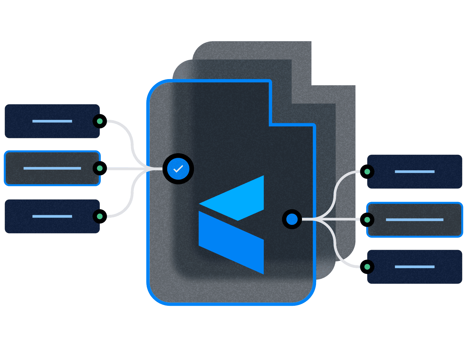 File format icon with paperless logo. Based on this, many processes are automated.