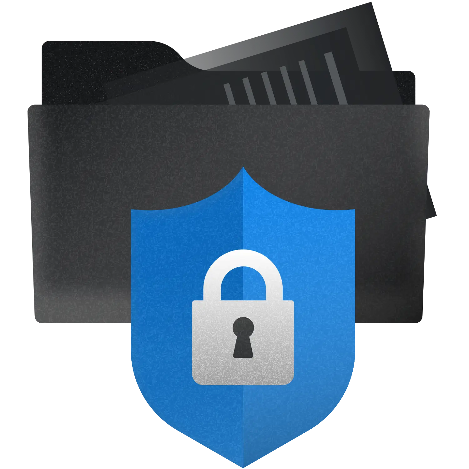 Sicherheitsschloss über einem Ordner mit Dokumenten