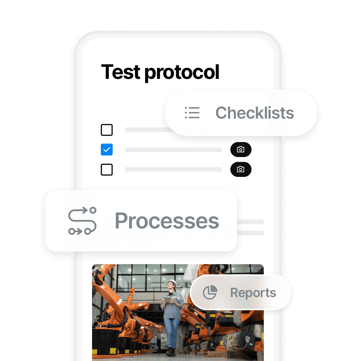 Test report as an example of paperless forms