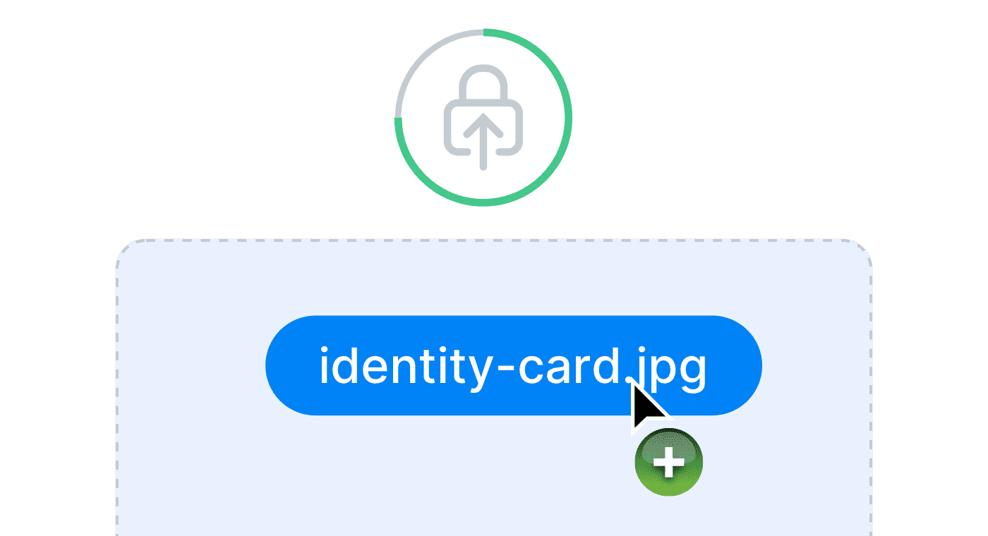 Secure file upload via Paperless, which actively checks a file for malicious files.