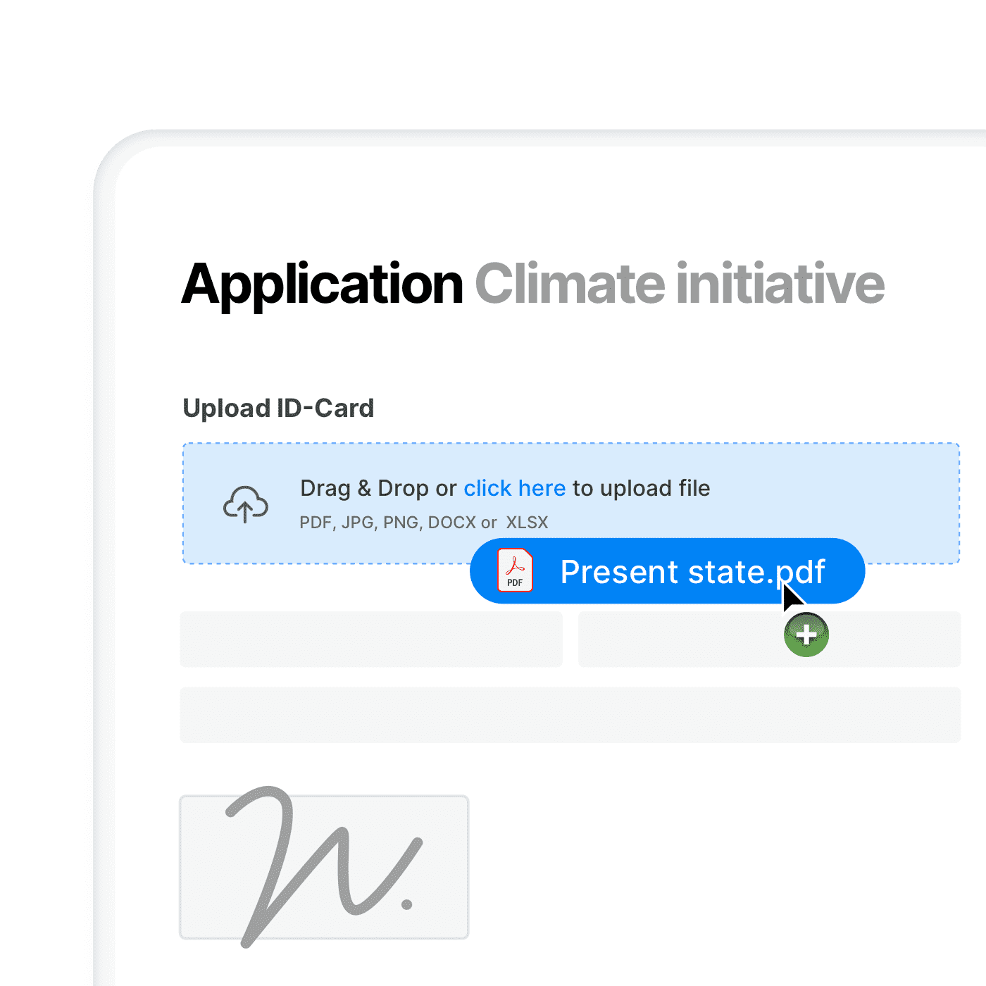 Application for a climate initiative processed via Paperless.