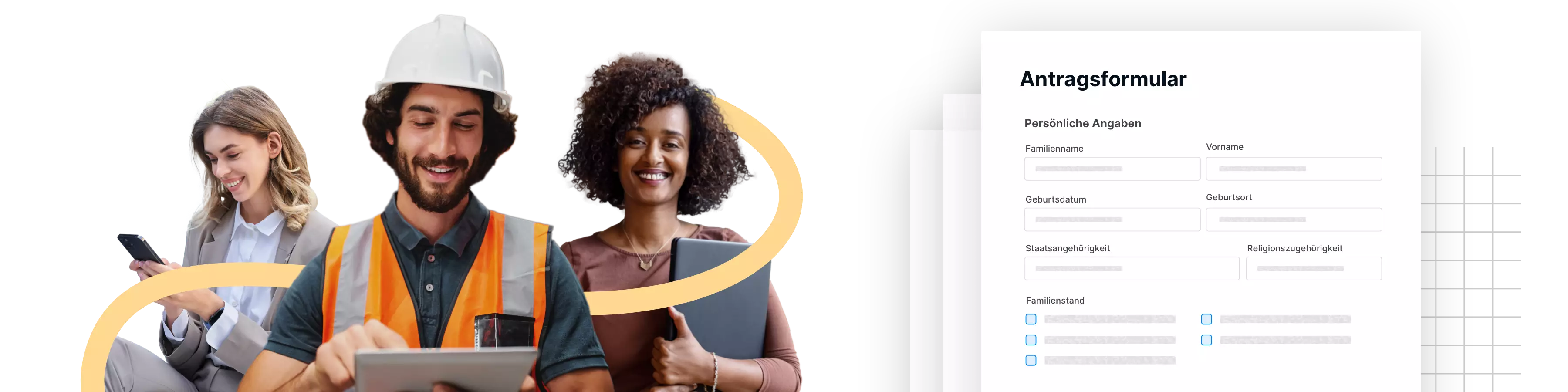 Portraits von Arbeitern aus diversen Berufsfeldern