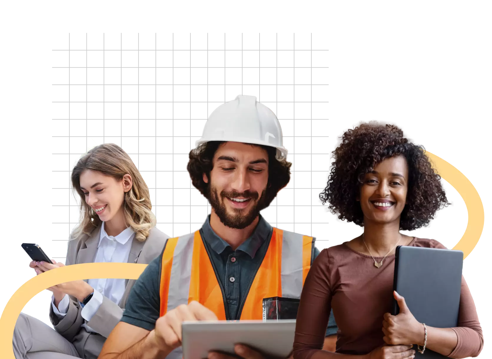 Portraits von Arbeitern aus diversen Berufsfeldern