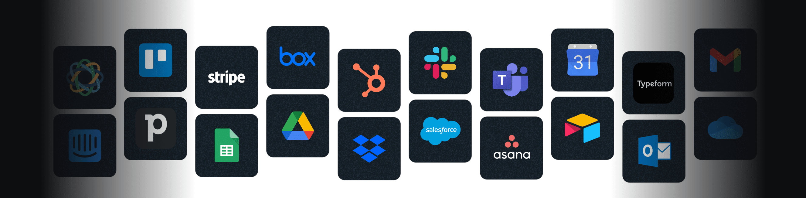 Many different logos from other software companies that Paperless can be integrated with.