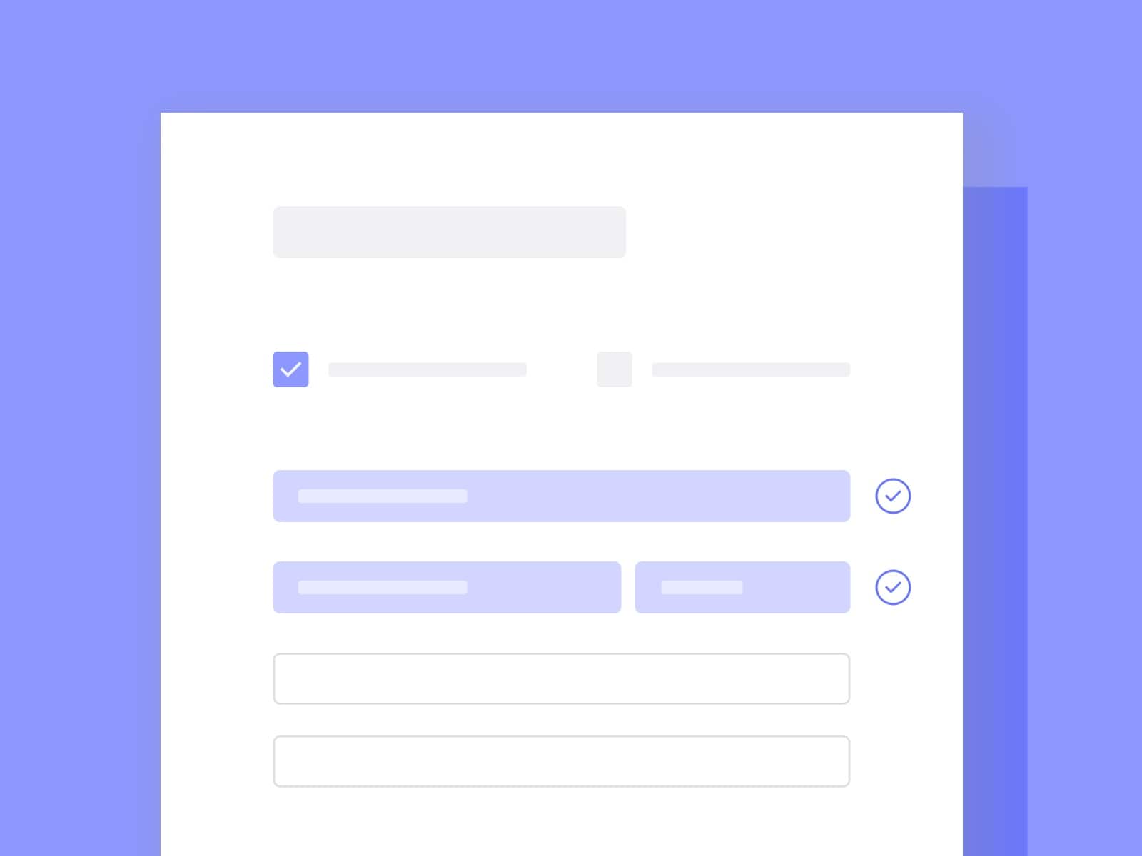 Abstract graphic of an online form.