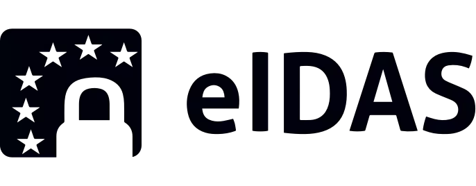 eIDAS-Logo mit stilisiertem Ausweis-Symbol.
