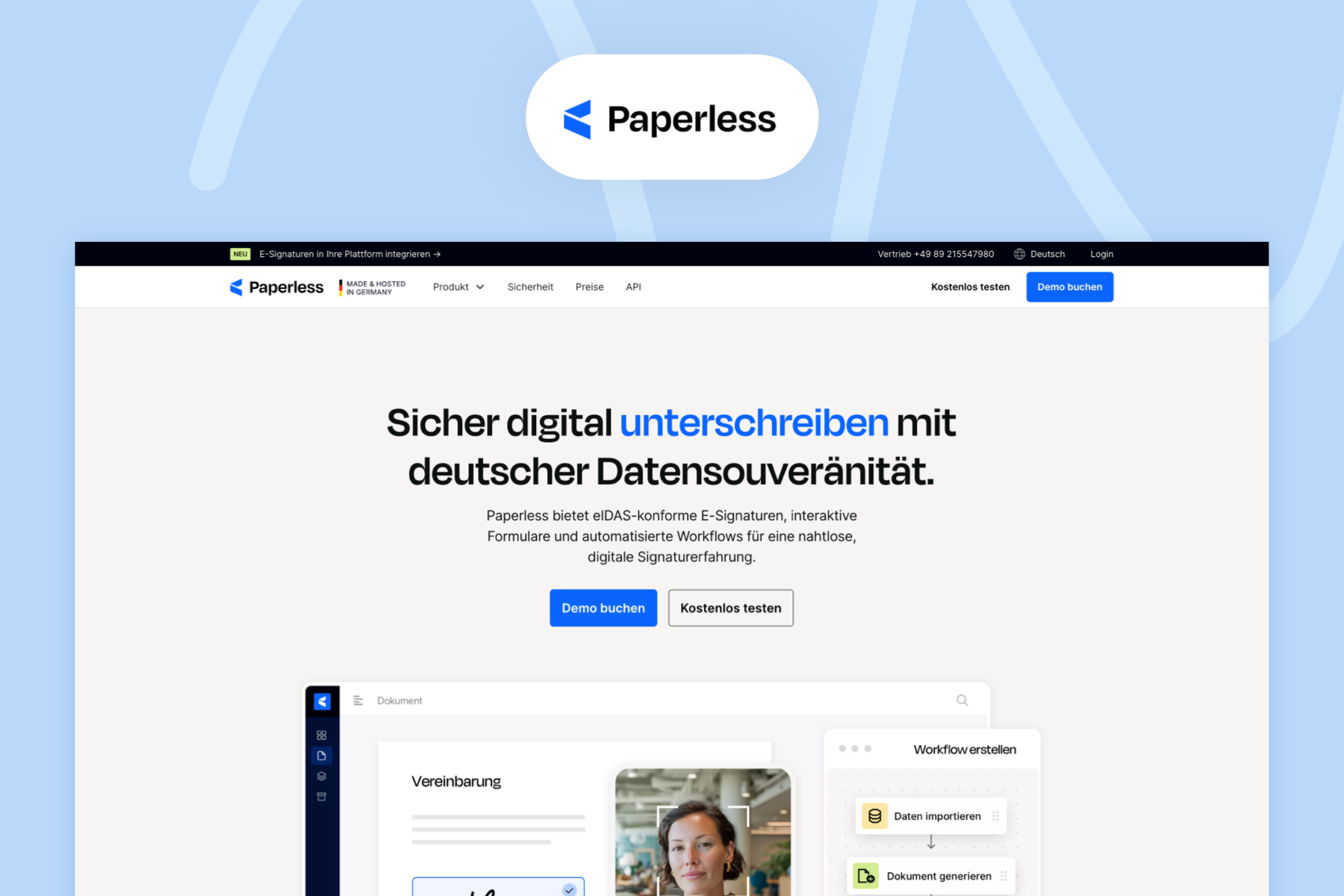 Paperless.io home page screenshot