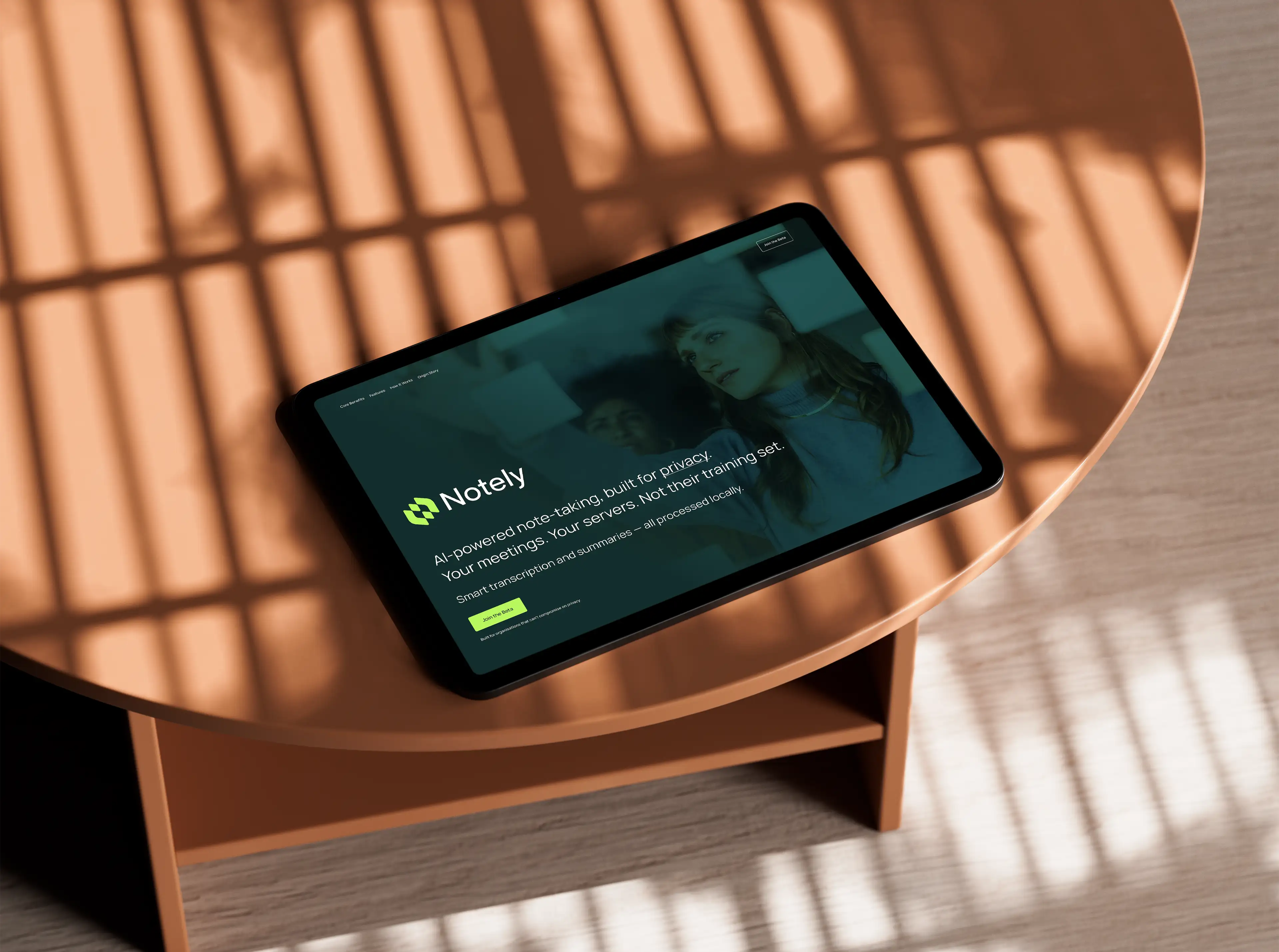 Volander branded stationery and technical specification sheet, featuring a dark blue presentation folder, embossed business cards, and a printed document outlining platform details for a hybrid armed aircraft.