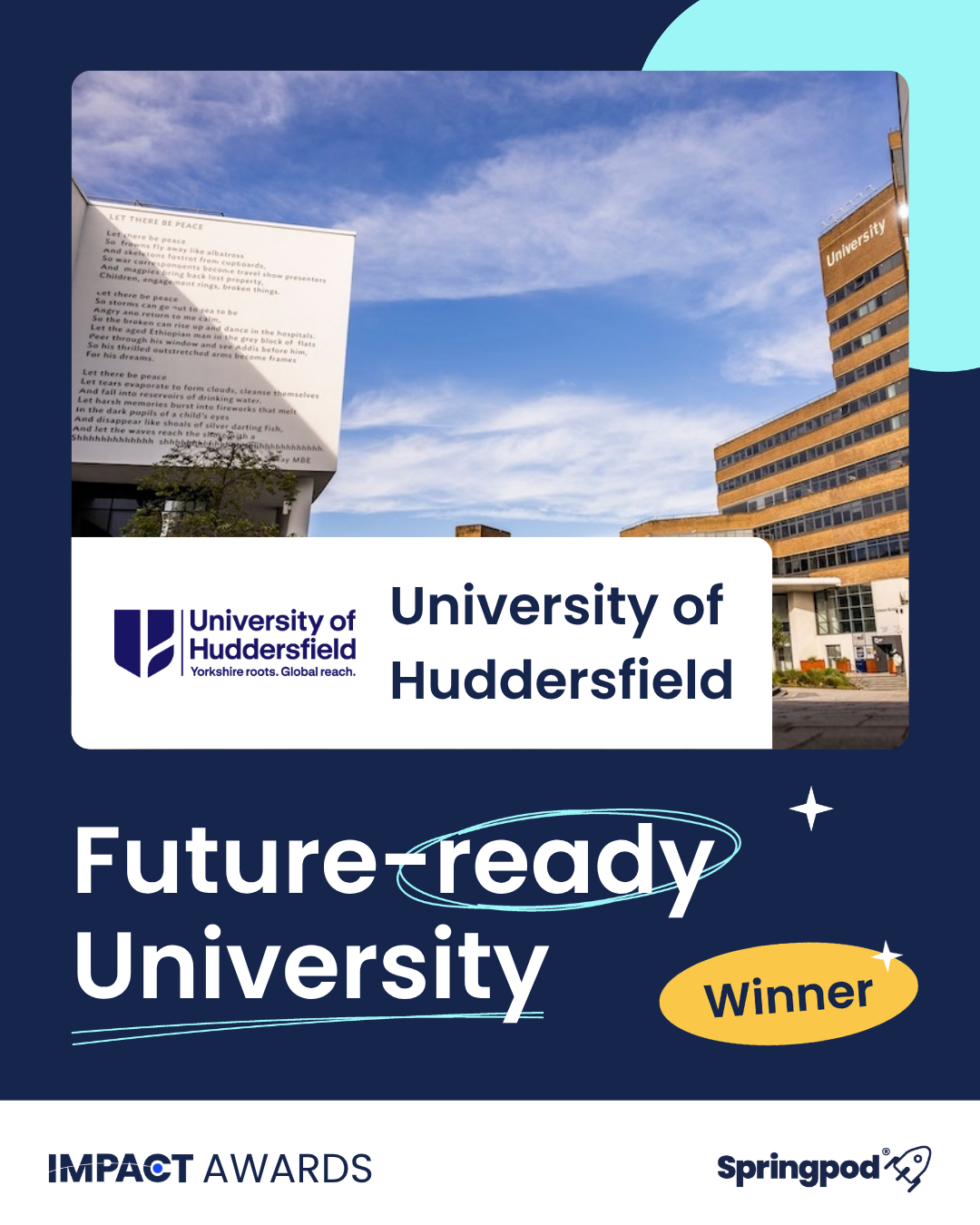 Impact Awards 2026. University of Huddersfield, Future-ready University winner