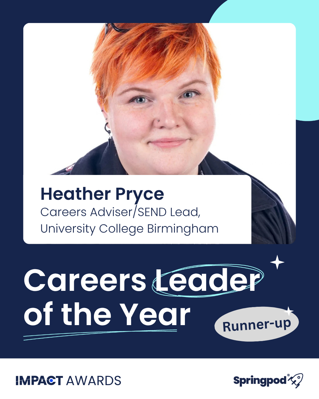 Impact Awards 2026. Heather Pryce, Careers Leader of the Year runner-up