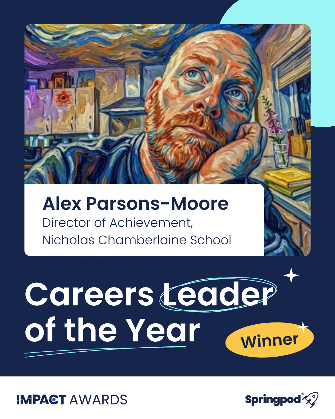 Impact Awards 2026. Alex Parsons-Moore, Careers Leader of the Year winner