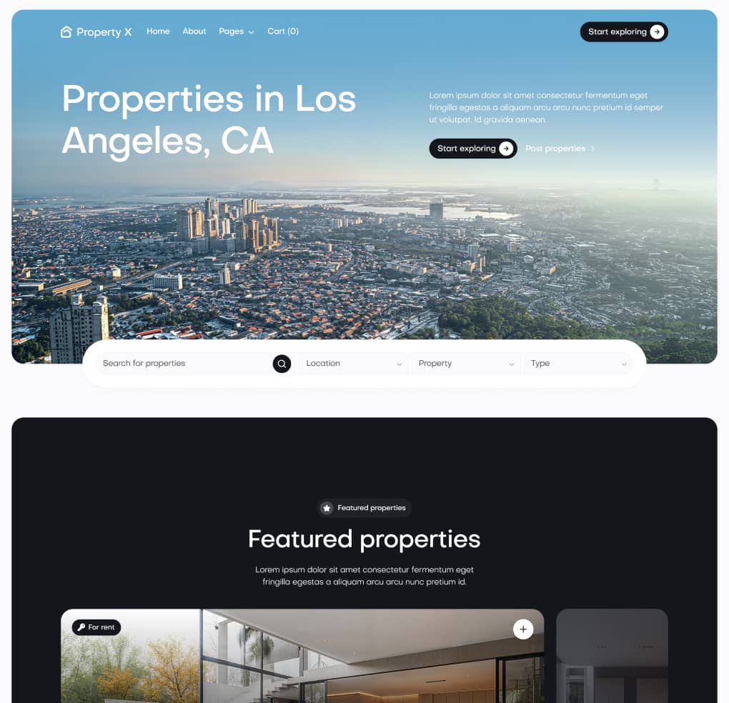Property X - Properties by Location Page - Real Estate Webflow Template