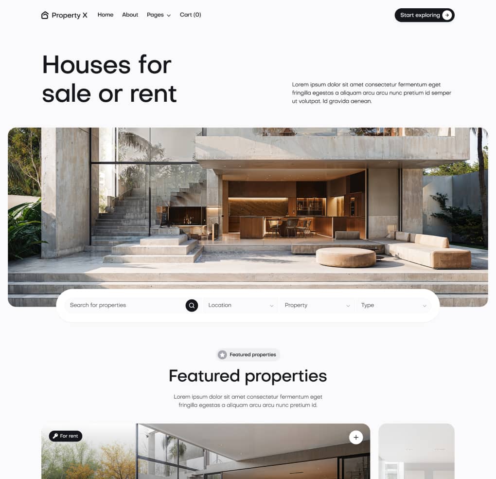 Property X - Properties by Type Page - Real Estate Webflow Template
